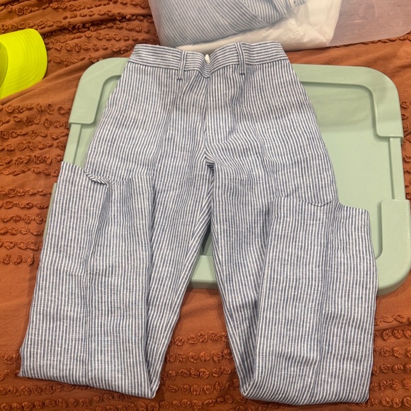 Crewcuts Blue and White Striped Kids Formal Pants - Picture 1 of 3